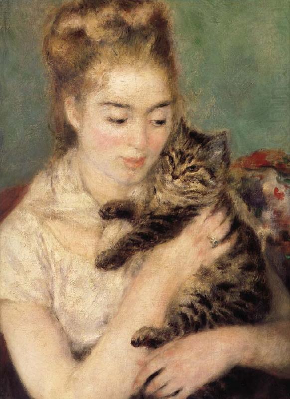 Woman with a Cat, Pierre-Auguste Renoir